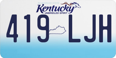 KY license plate 419LJH
