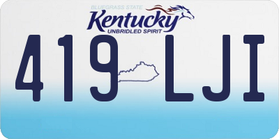 KY license plate 419LJI