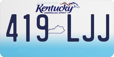 KY license plate 419LJJ