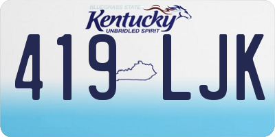 KY license plate 419LJK