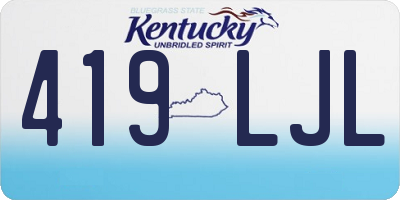 KY license plate 419LJL