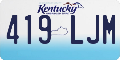 KY license plate 419LJM