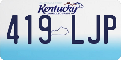 KY license plate 419LJP