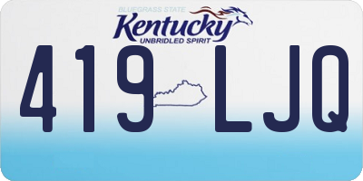 KY license plate 419LJQ