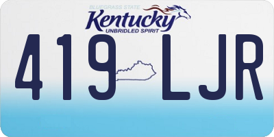 KY license plate 419LJR