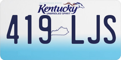 KY license plate 419LJS