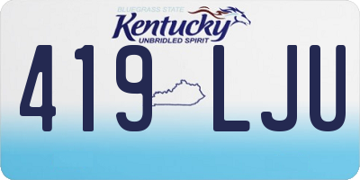 KY license plate 419LJU