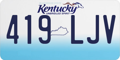 KY license plate 419LJV