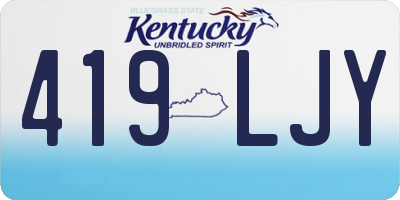 KY license plate 419LJY