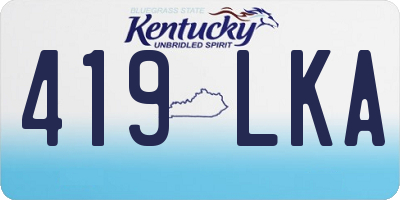 KY license plate 419LKA