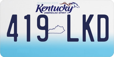 KY license plate 419LKD