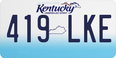 KY license plate 419LKE