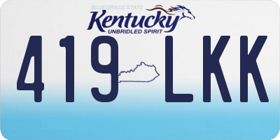 KY license plate 419LKK