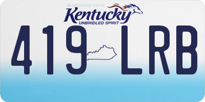 KY license plate 419LRB