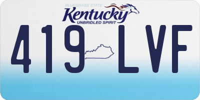 KY license plate 419LVF