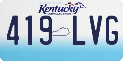 KY license plate 419LVG