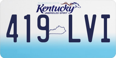 KY license plate 419LVI