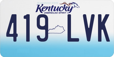 KY license plate 419LVK
