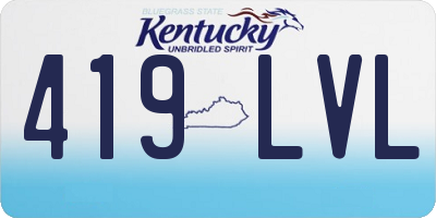 KY license plate 419LVL