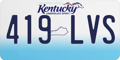KY license plate 419LVS