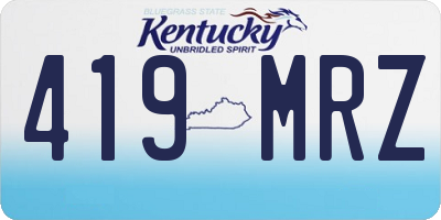 KY license plate 419MRZ