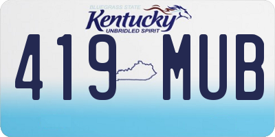 KY license plate 419MUB