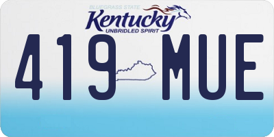 KY license plate 419MUE