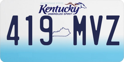 KY license plate 419MVZ