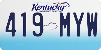 KY license plate 419MYW
