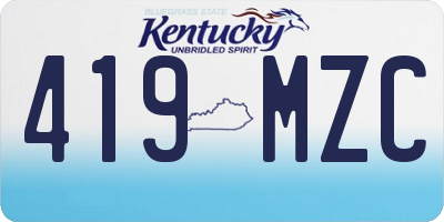 KY license plate 419MZC