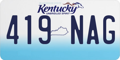 KY license plate 419NAG