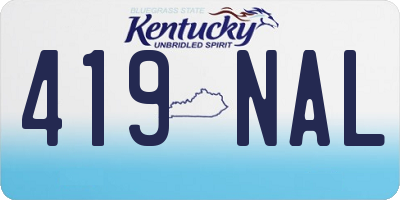 KY license plate 419NAL