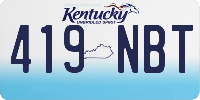 KY license plate 419NBT