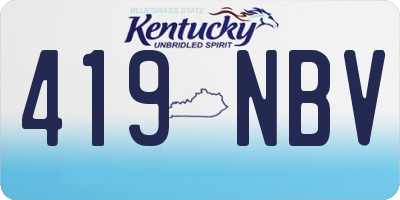 KY license plate 419NBV
