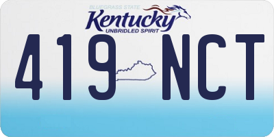 KY license plate 419NCT