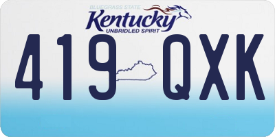 KY license plate 419QXK