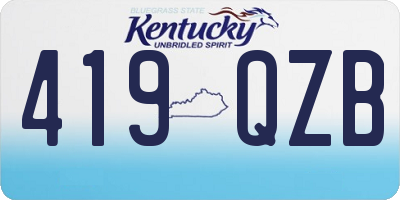 KY license plate 419QZB