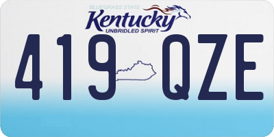 KY license plate 419QZE