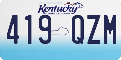 KY license plate 419QZM