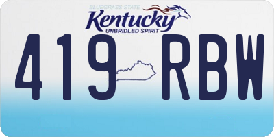 KY license plate 419RBW