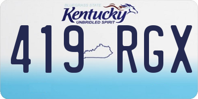 KY license plate 419RGX