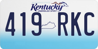 KY license plate 419RKC