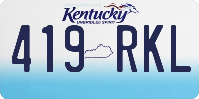 KY license plate 419RKL