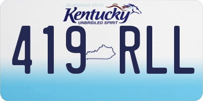 KY license plate 419RLL