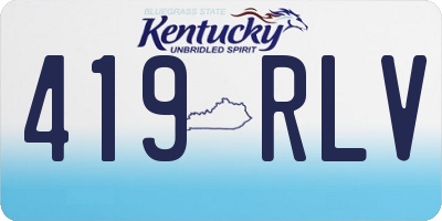 KY license plate 419RLV