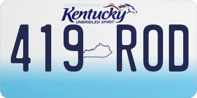 KY license plate 419ROD