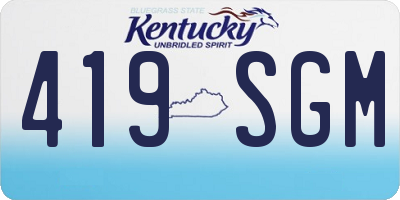KY license plate 419SGM