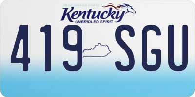 KY license plate 419SGU