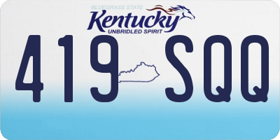 KY license plate 419SQQ