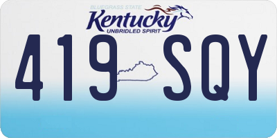 KY license plate 419SQY